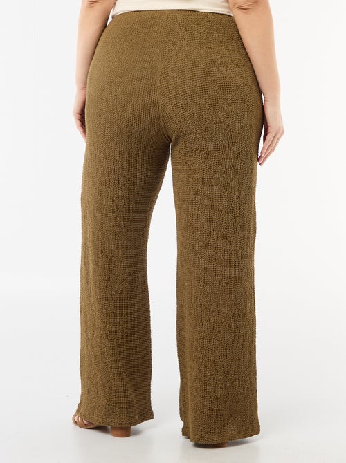 Pantalón ancho de punto gofrado - Kiabi