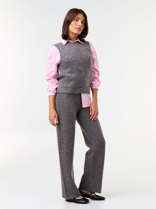 Pantalón ancho de punto - Kiabi