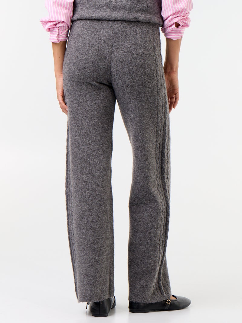 Pantalón ancho de punto Gris - Kiabi