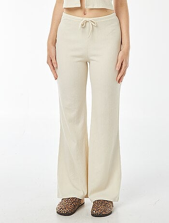 Pantalón ancho de punto ligero gofrado
