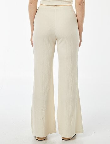Pantalón ancho de punto ligero gofrado