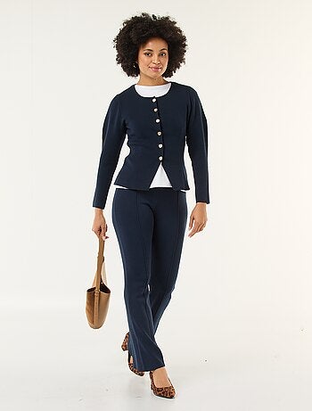 Pantalón ancho de punto liso