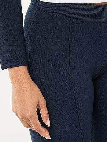 Pantalón ancho de punto liso