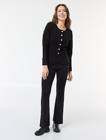 Pantalón ancho de punto liso