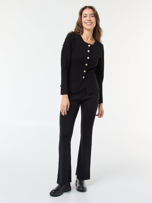 Pantalón ancho de punto liso - Kiabi