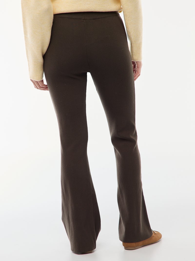Pantalón ancho de punto liso Negro - Kiabi
