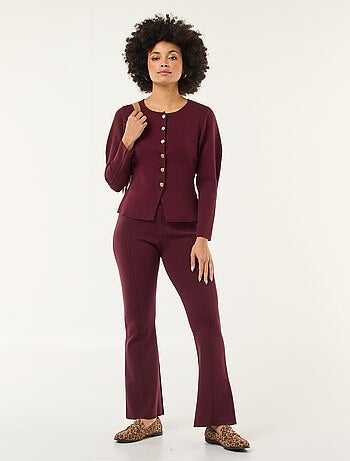 Pantalón ancho de punto liso