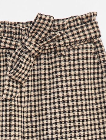 Pantalón ancho de punto milano con cinturón anudable