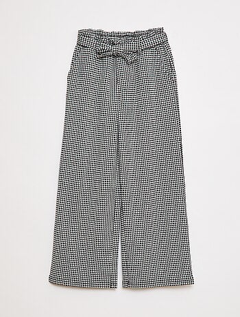 Pantalón ancho de punto milano con cinturón anudable