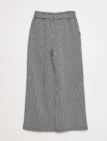 Pantalón ancho de punto milano con cinturón anudable
