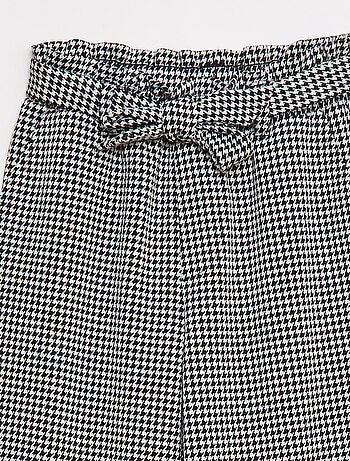Pantalón ancho de punto milano con cinturón anudable