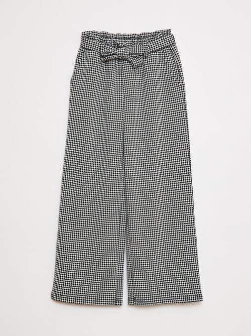 Pantalón ancho de punto milano con cinturón anudable - Kiabi