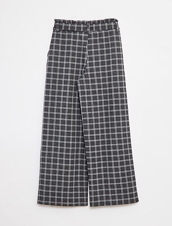 Pantalón ancho de punto milano con cinturón anudable
