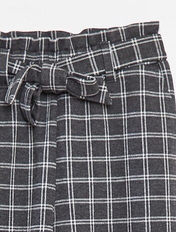 Pantalón ancho de punto milano con cinturón anudable