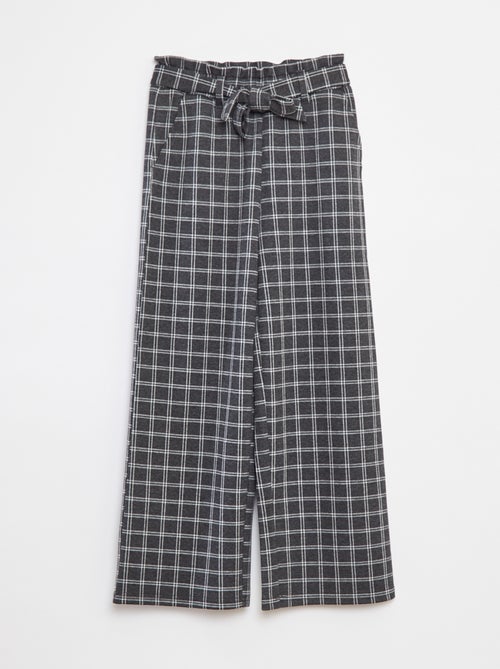 Pantalón ancho de punto milano con cinturón anudable - Kiabi