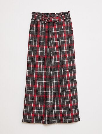 Pantalón ancho de punto milano con cinturón anudable
