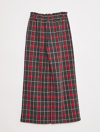 Pantalón ancho de punto milano con cinturón anudable
