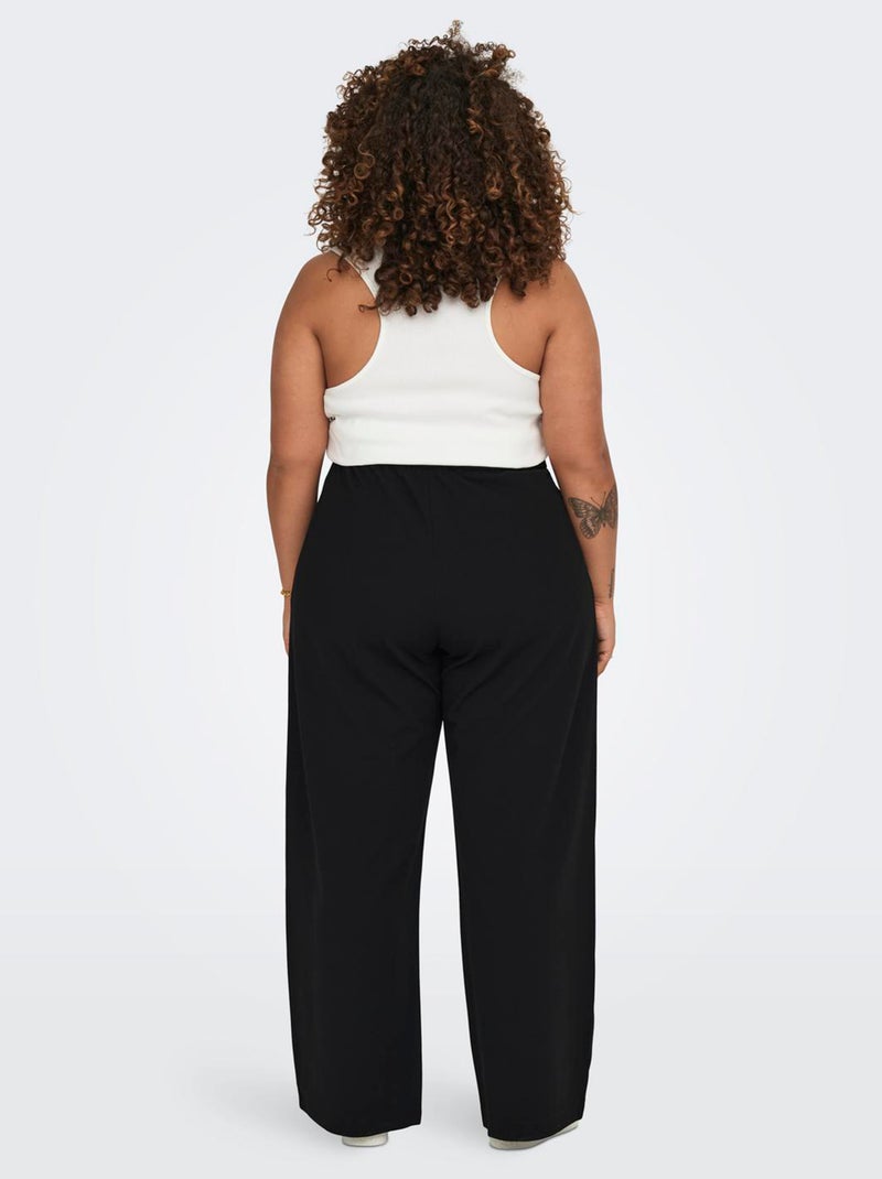 Pantalón ancho de punto NEGRO - Kiabi
