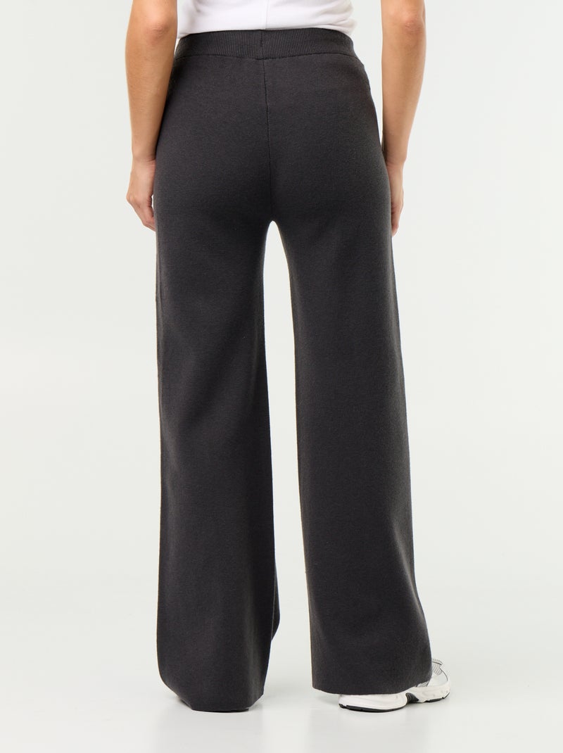 Pantalón ancho de punto Negro - Kiabi