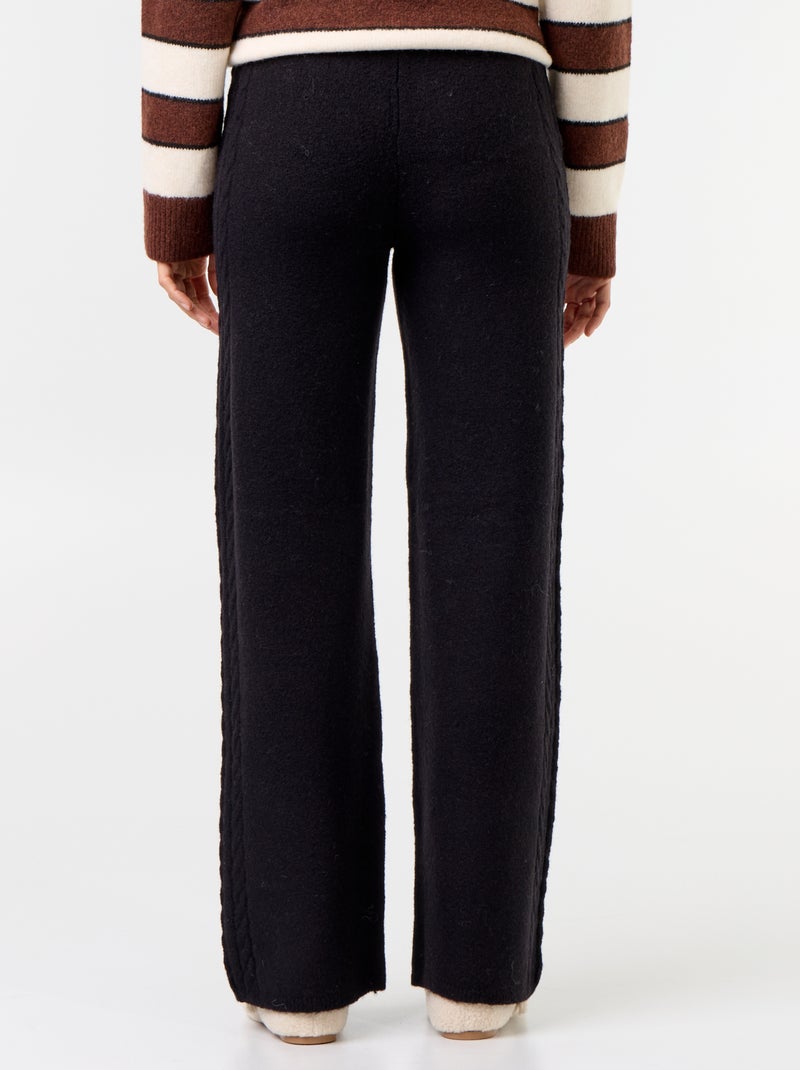 Pantalón ancho de punto Negro - Kiabi