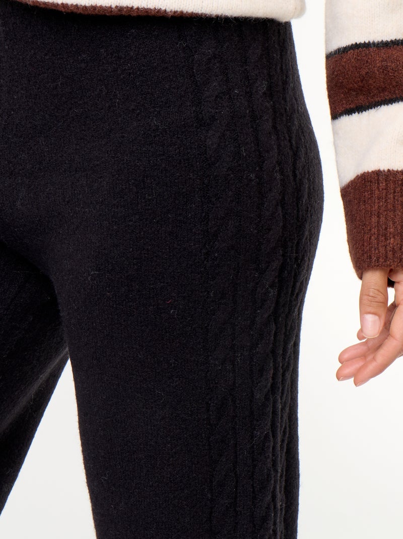 Pantalón ancho de punto Negro - Kiabi
