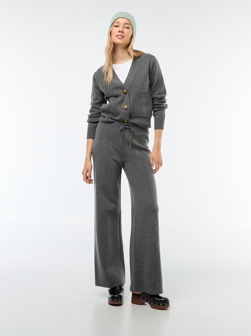 Pantalón ancho de punto otomán - Kiabi