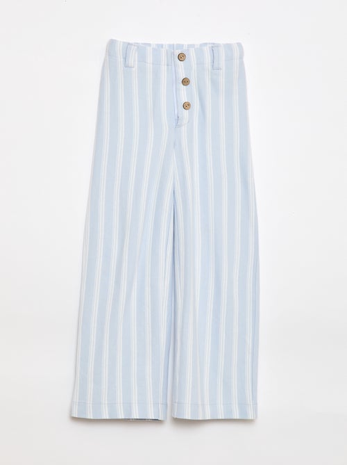 Pantalón ancho de punto piqué - colección fácil de poner - Kiabi