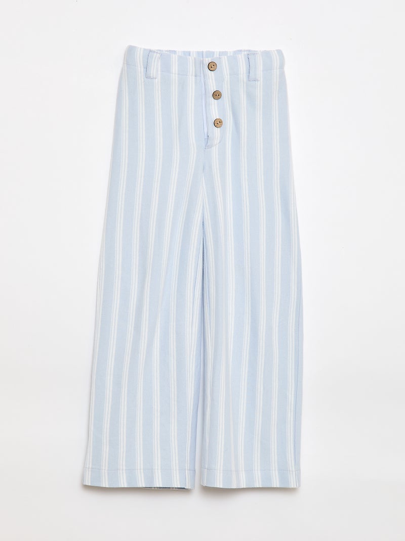 Pantalón ancho de punto piqué - colección fácil de poner Azul - Kiabi