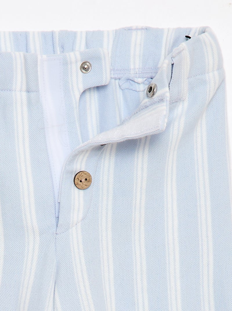 Pantalón ancho de punto piqué - colección fácil de poner Azul - Kiabi