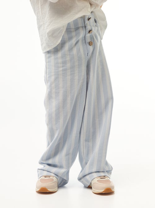 Pantalón ancho de punto piqué - colección fácil de poner - Kiabi