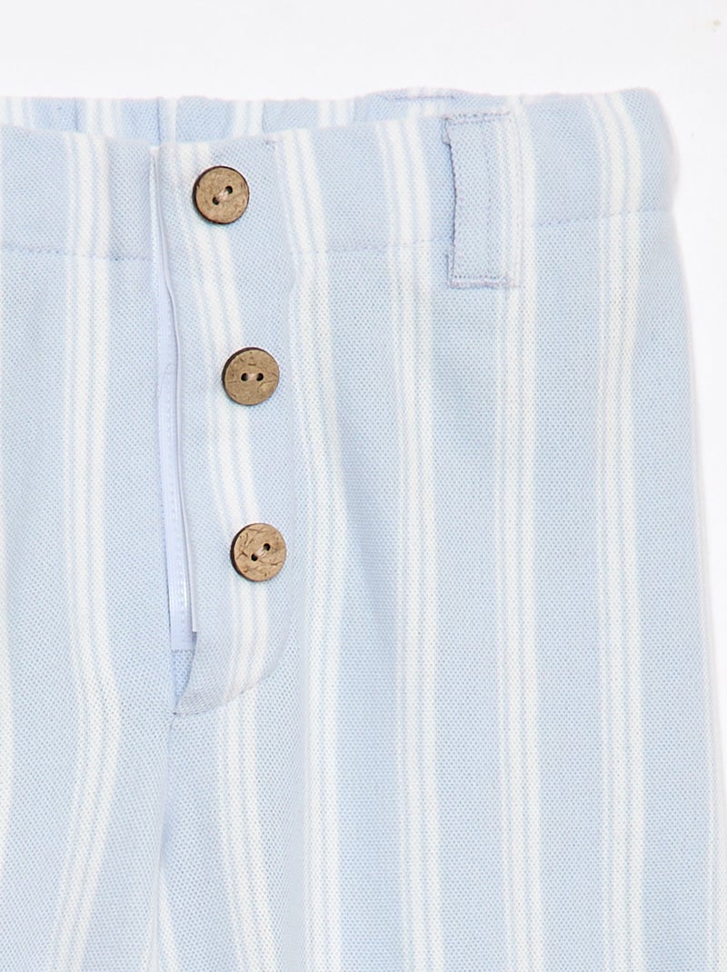 Pantalón ancho de punto piqué - colección fácil de poner Azul - Kiabi