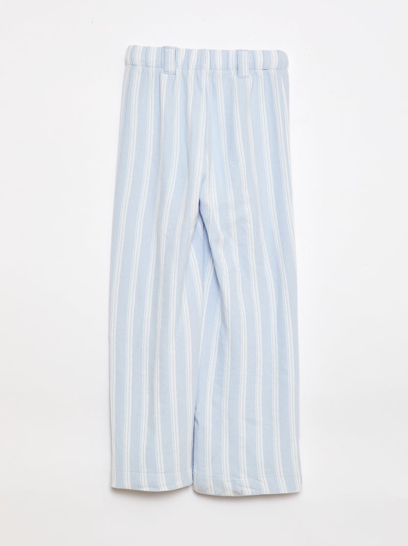 Pantalón ancho de punto piqué - colección fácil de poner Azul - Kiabi