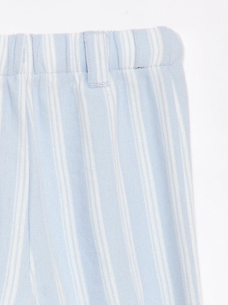 Pantalón ancho de punto piqué - colección fácil de poner Azul - Kiabi