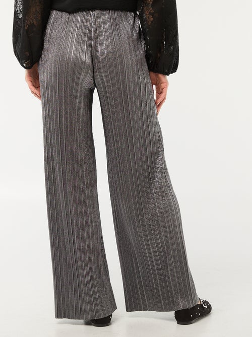 Pantalón ancho de punto plisado - Kiabi