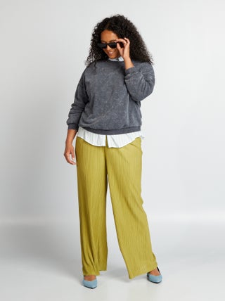 Pantalón ancho de punto plisado