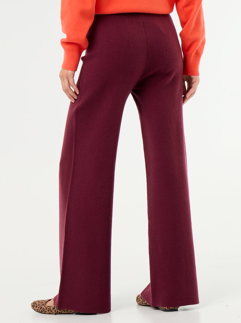 Pantalón ancho de punto Rosa - Kiabi