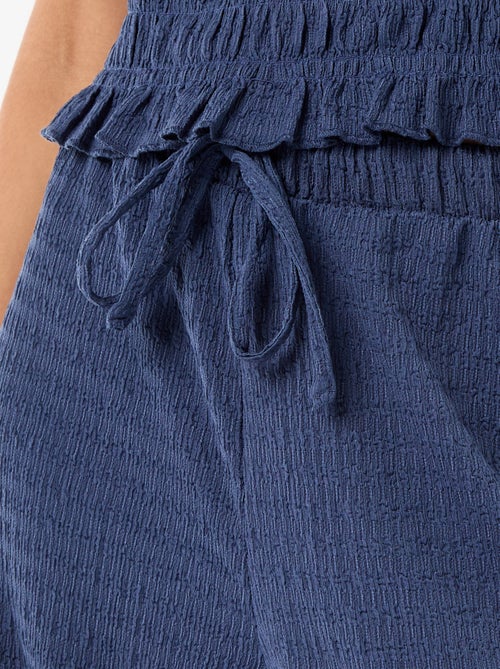 Pantalón ancho de punto smock - Kiabi