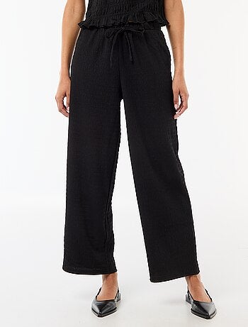 Pantalón ancho de punto smock