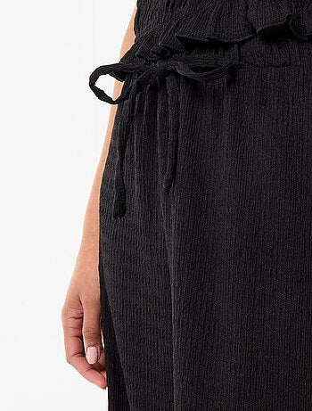 Pantalón ancho de punto smock