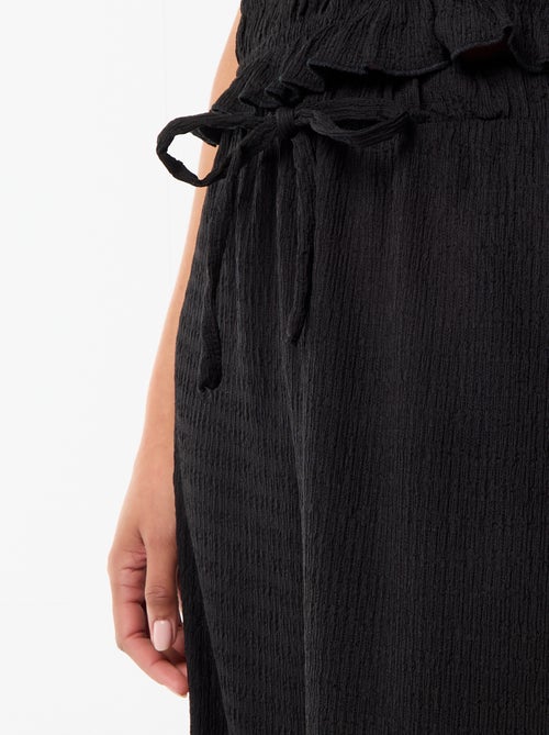 Pantalón ancho de punto smock - Kiabi