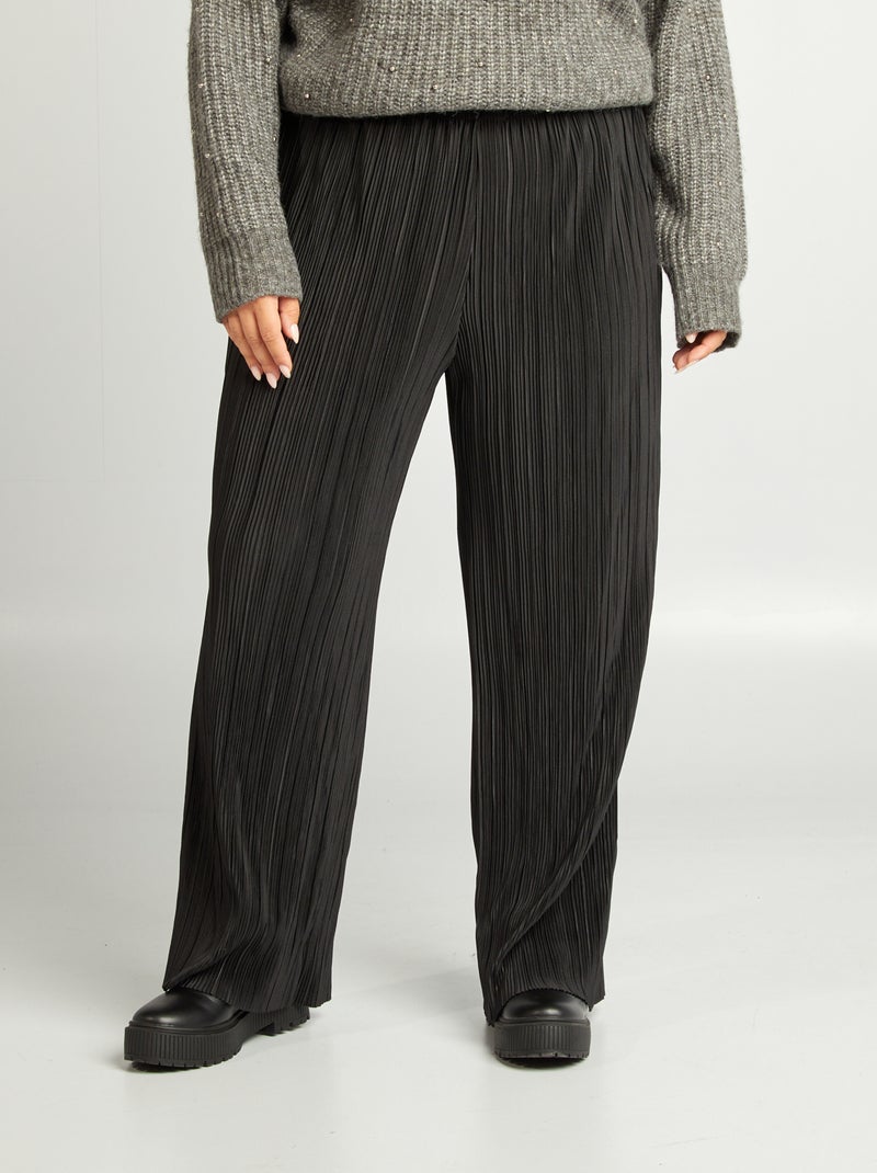 Pantalón ancho de punto trenzado 'Vero Moda Curve' NEGRO - Kiabi