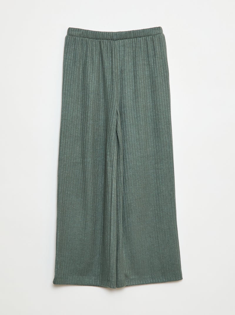Pantalón ancho de punto Verde - Kiabi
