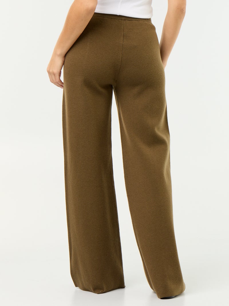 Pantalón ancho de punto Verde - Kiabi