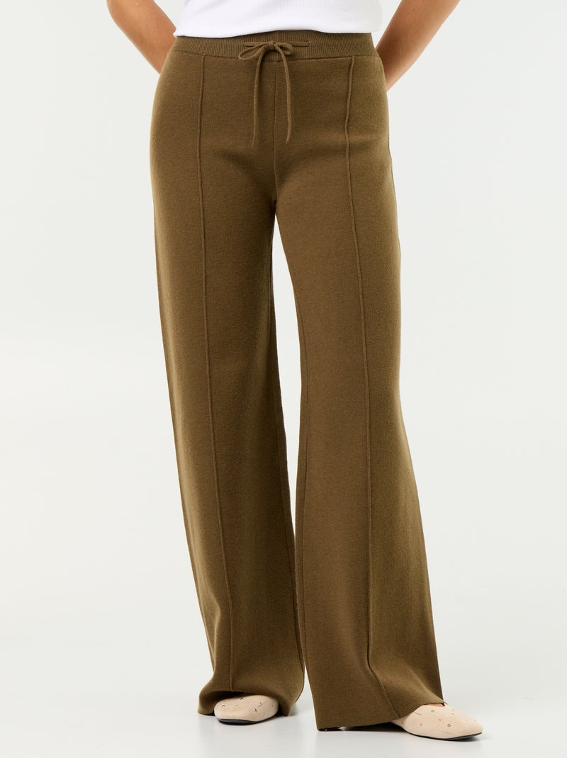 Pantalón ancho de punto Verde - Kiabi