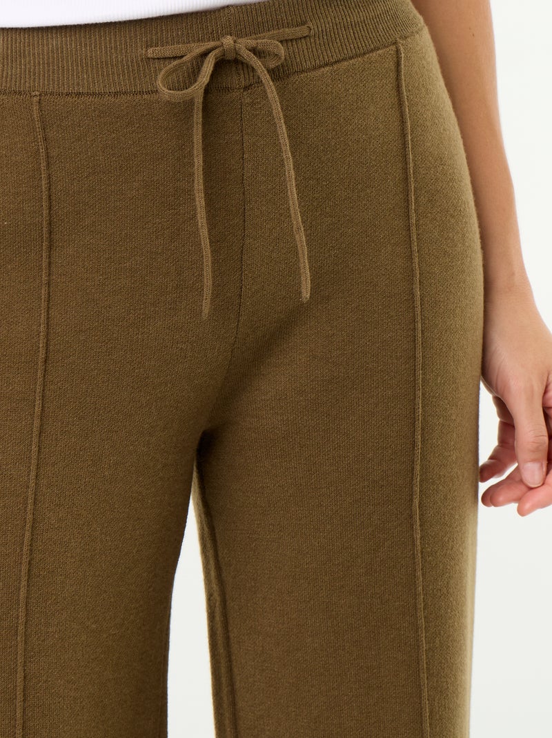 Pantalón ancho de punto Verde - Kiabi