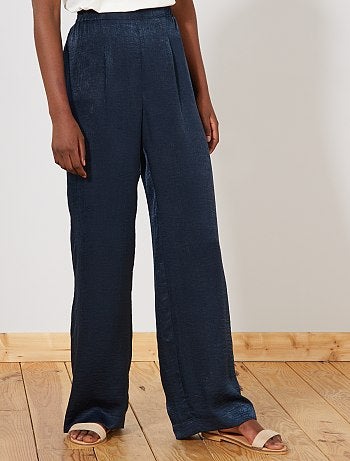 Pantalón ancho de raso - Kiabi