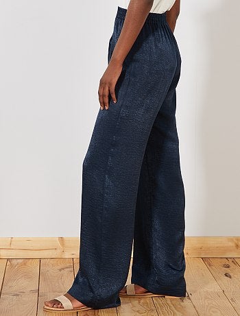 Pantalón ancho de raso - Kiabi