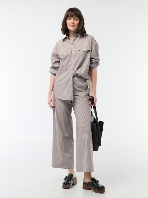 Pantalón ancho de rayas - Kiabi