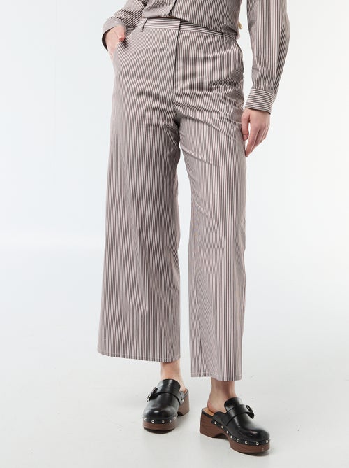 Pantalón ancho de rayas - Kiabi