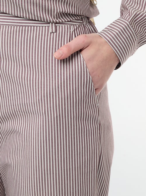 Pantalón ancho de rayas - Kiabi